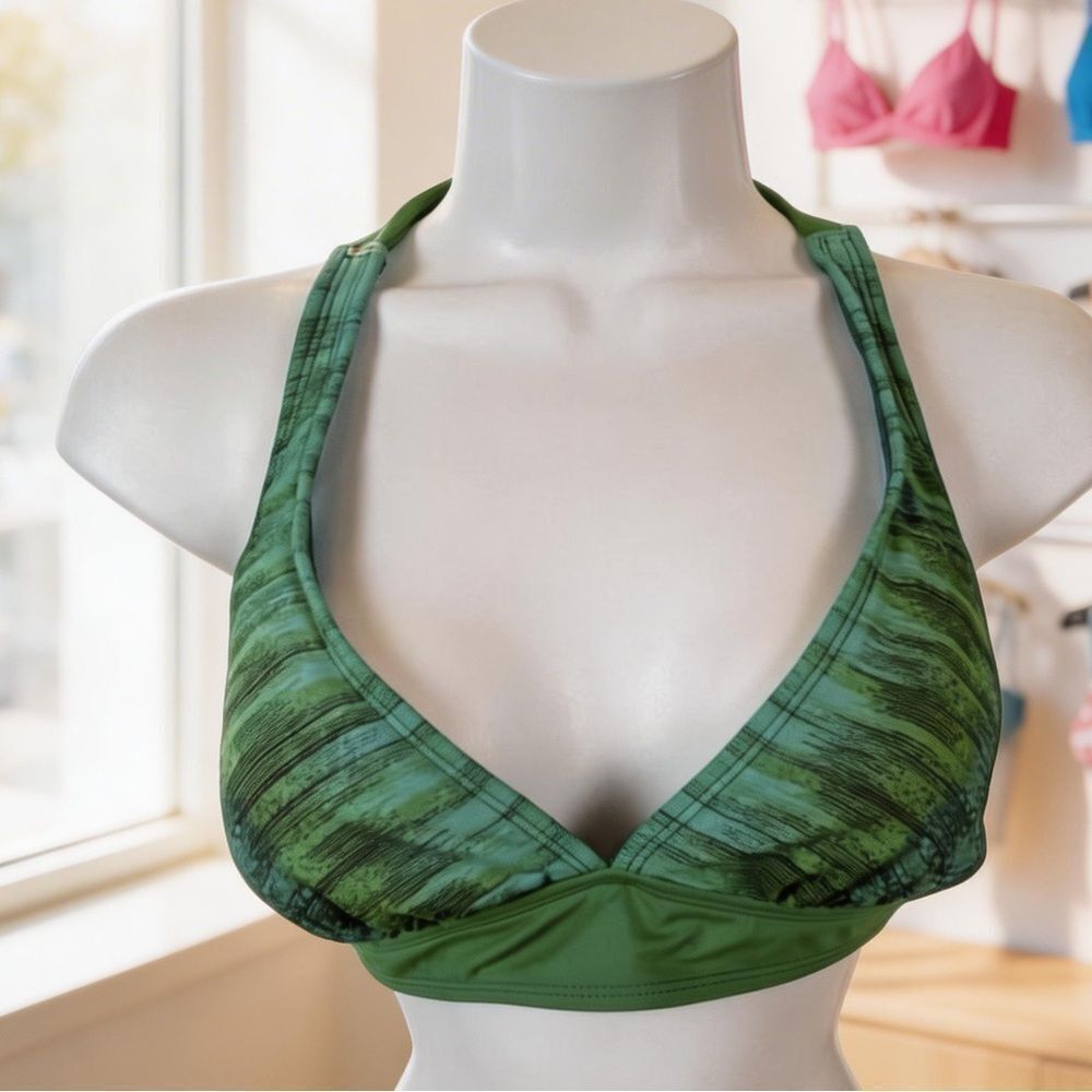 ATHLETA WOMENS BIKINI TOP GREEN SIZE M